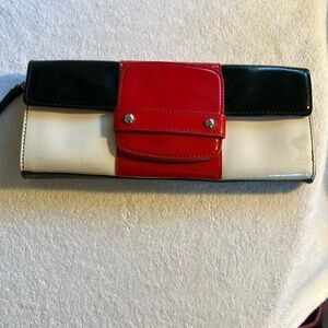 Alfani Red, White, & Black Clutch